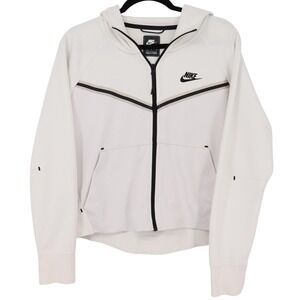 Nike Sportswear Womens Tech Fleece Full Zip Hoodie Size M White Black CW4298-121